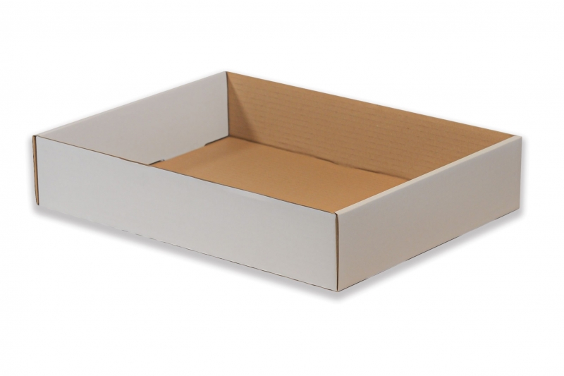 Krabice – pouze dno – bílo-hnědá (400x305x80 mm)